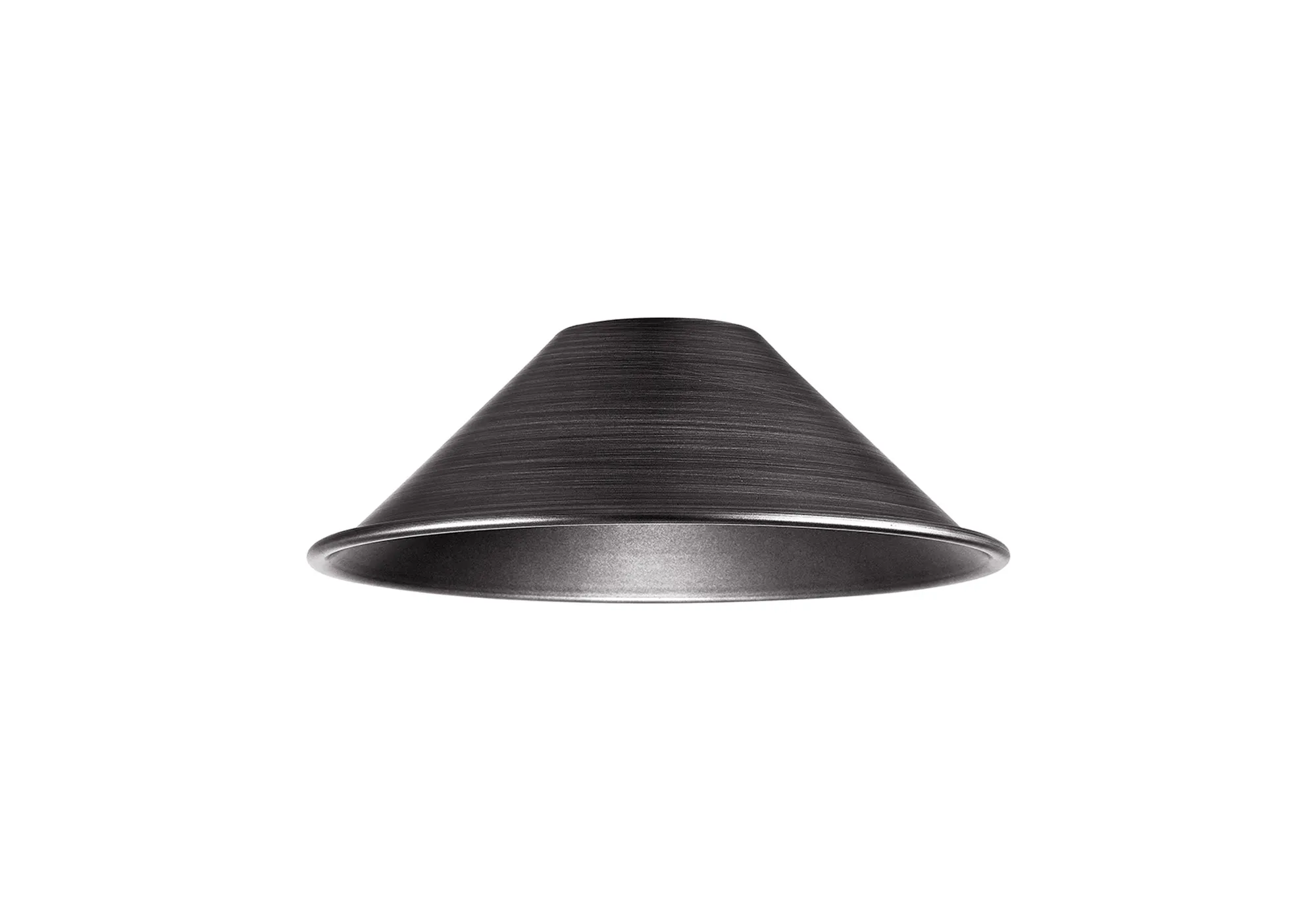 D1031/PE  Dreifa Curved 210mm Shallow Cone (MA) Pewter/Antique Silver Metal Shade